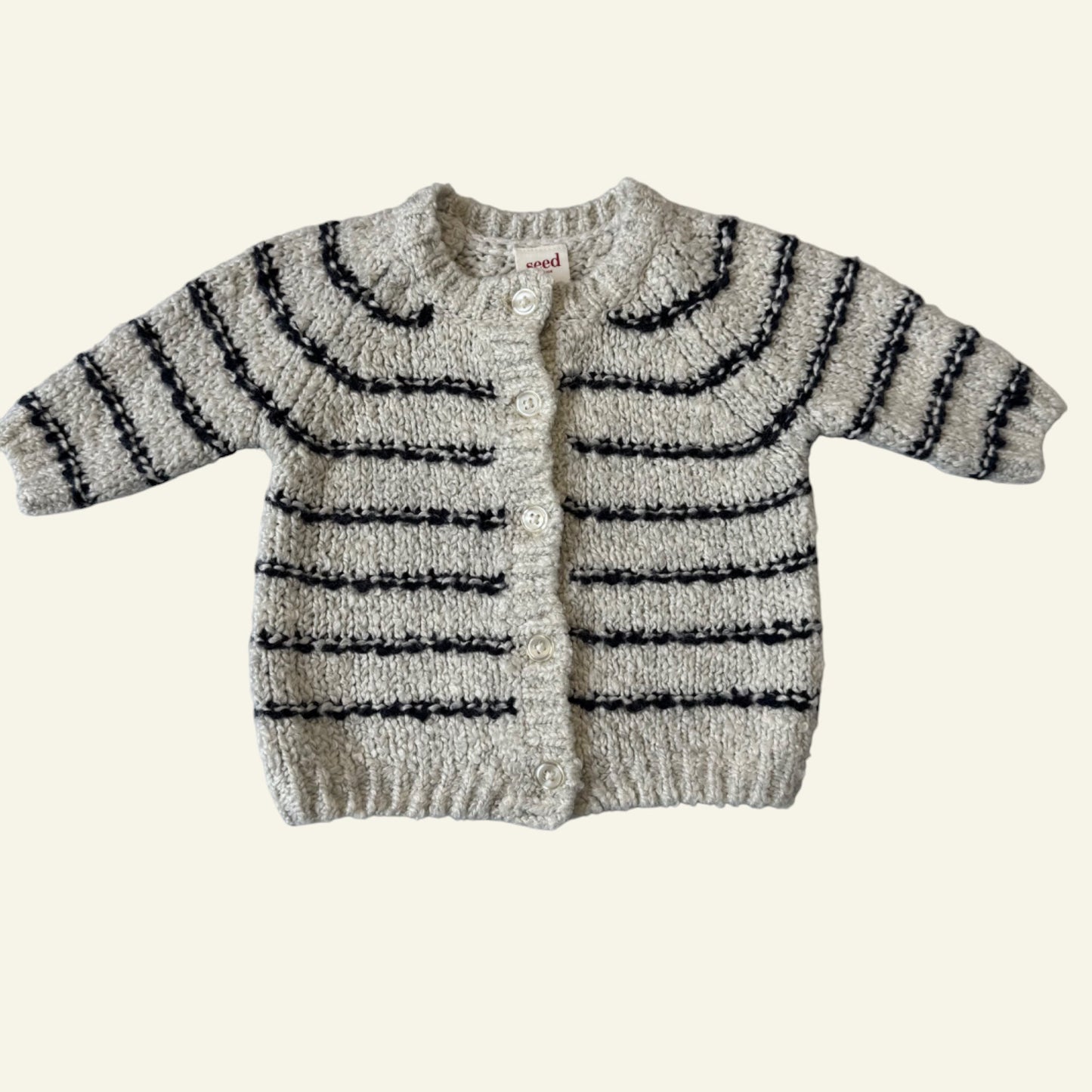 Seed grey and blue stripe cardigan size 000