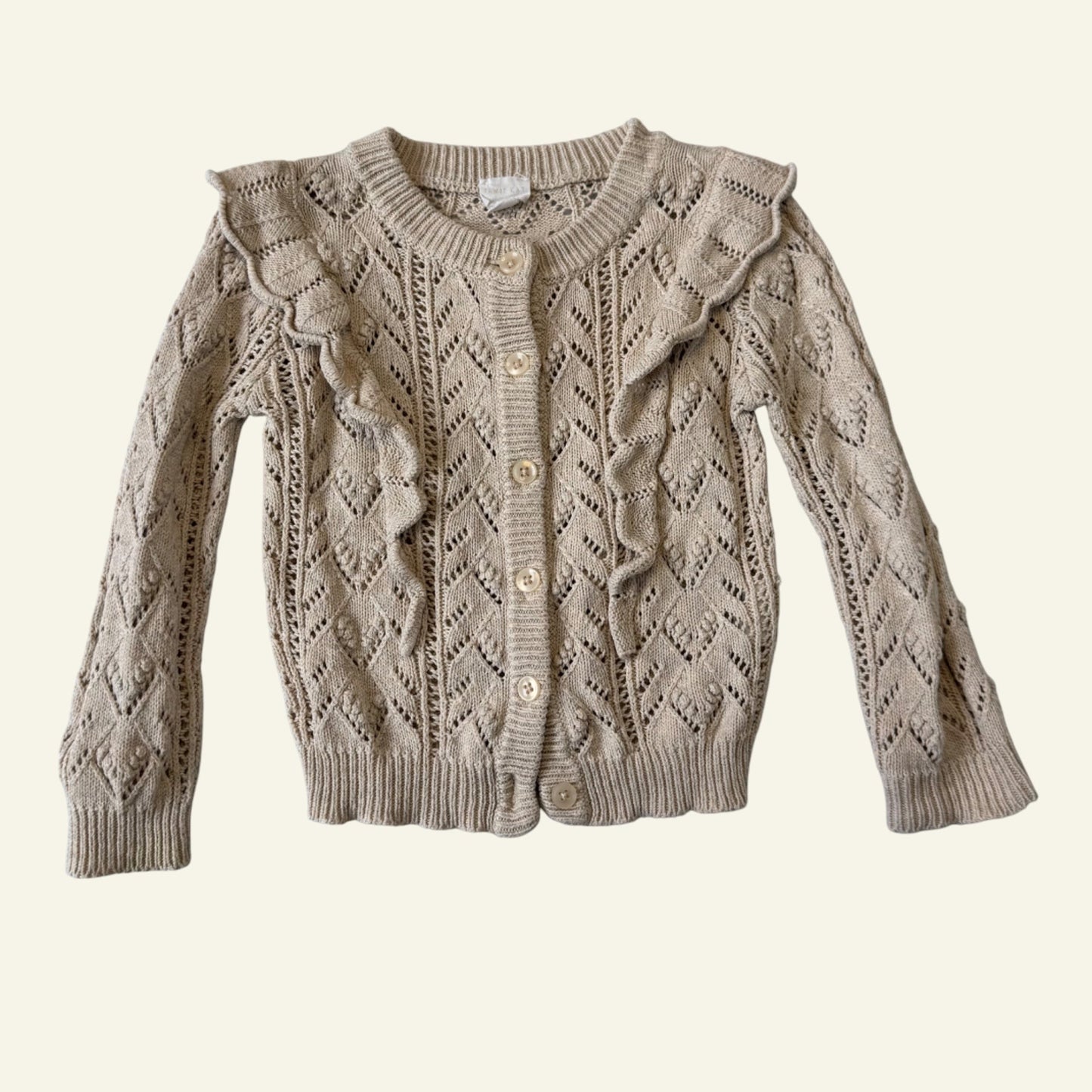 Jamie Kay beige frill sleeve knit size 1