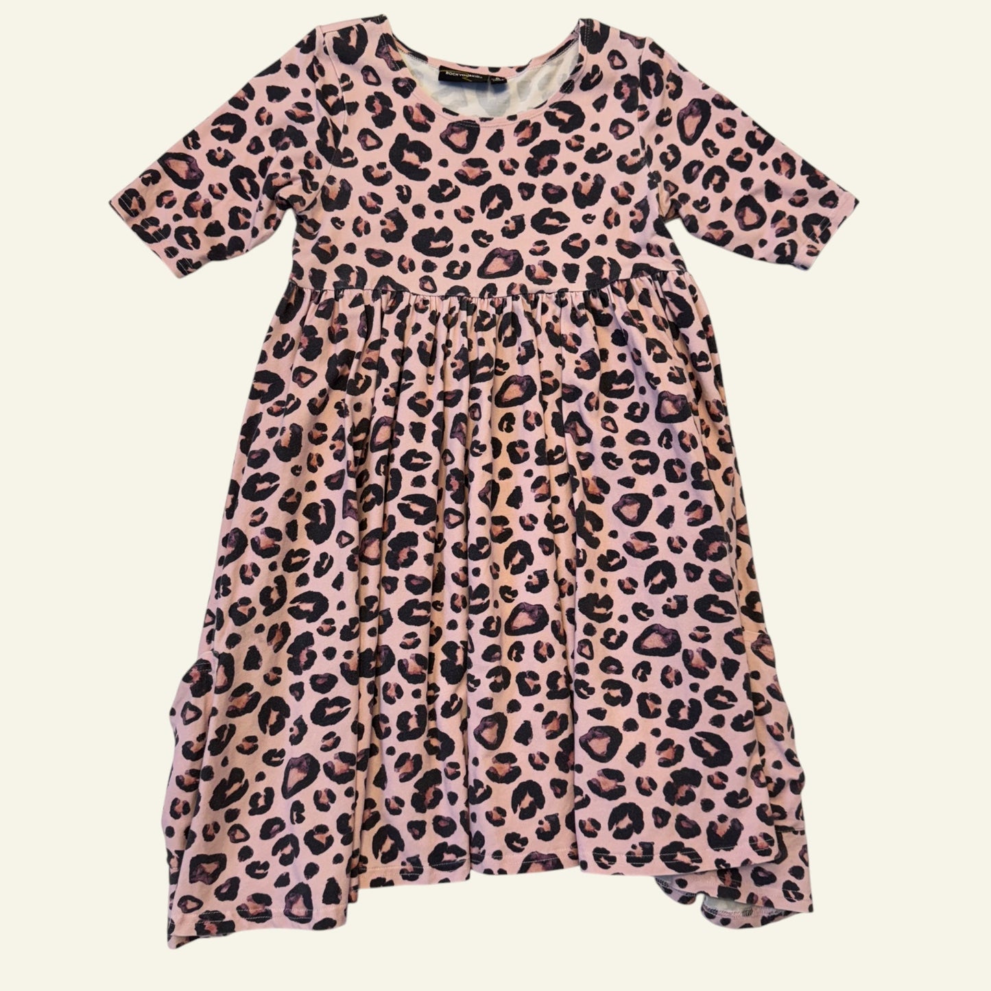 Rock Your Kid pink leopard dress size 8