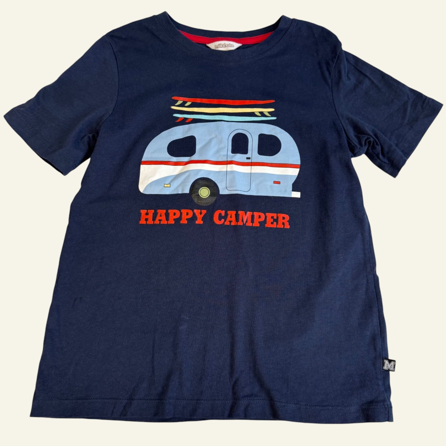 Milkshake happy camper boys t-shirt size 8