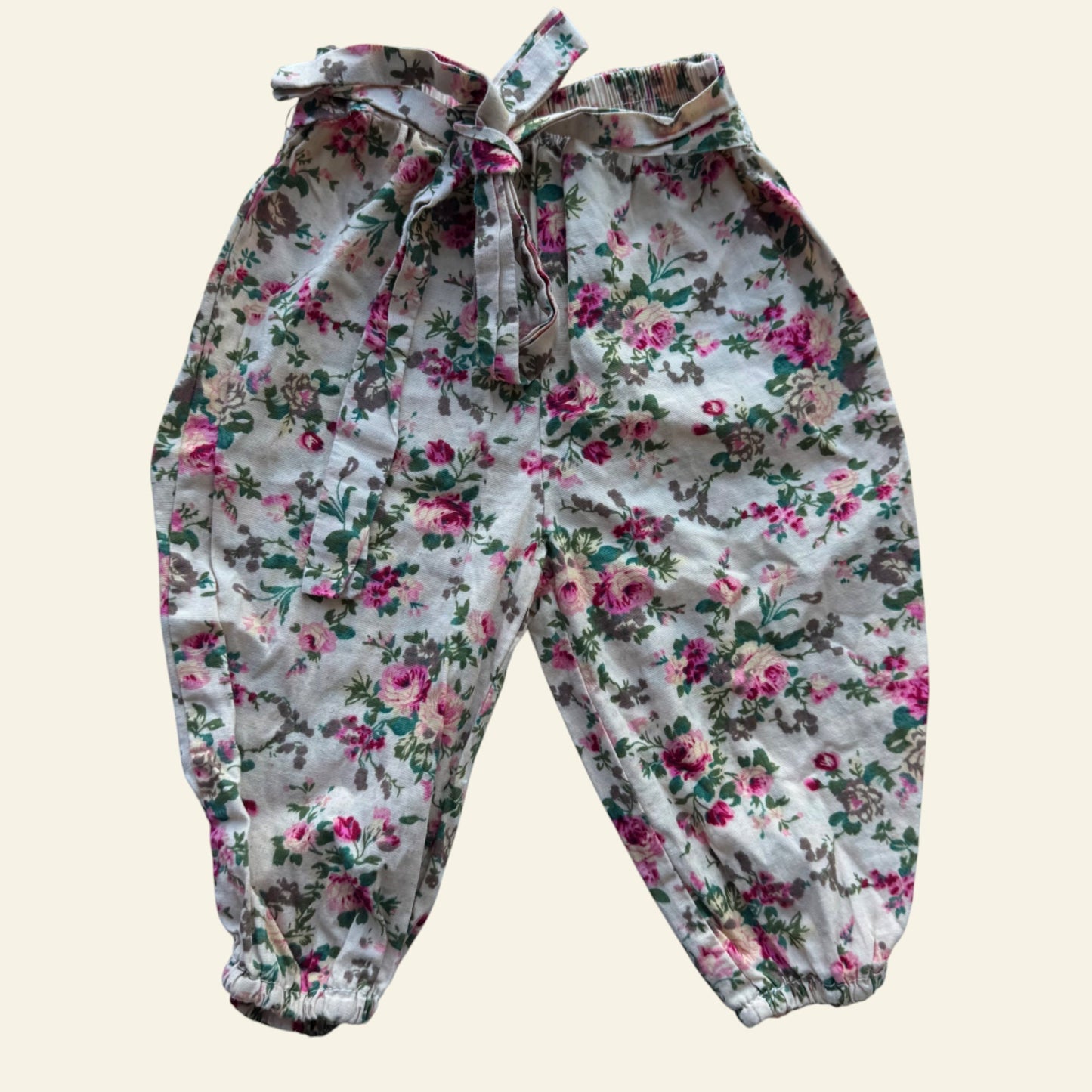 Beige floral pants size 0