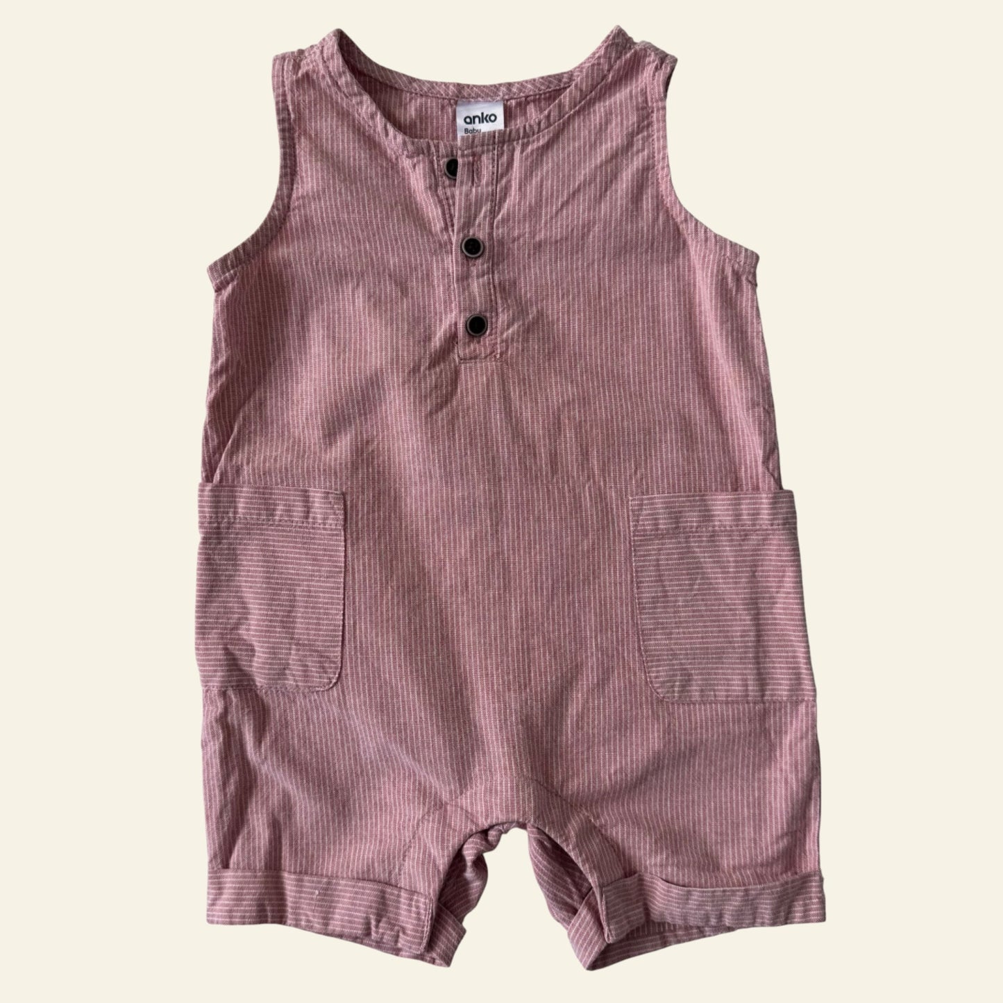 Anko pink and white stripe romper size 1 (name on tag)
