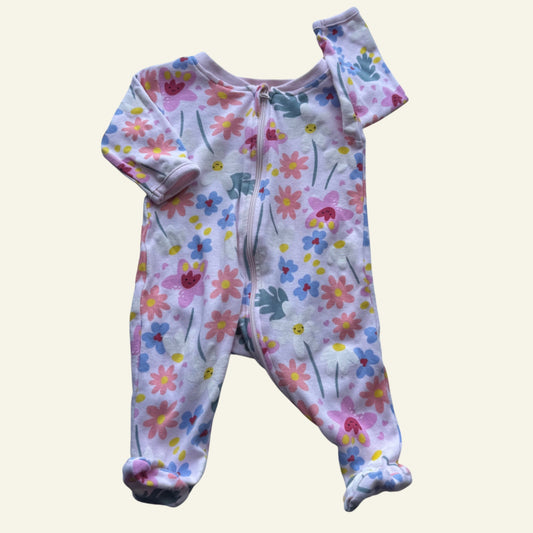 Anko pink floral smile onesie size 0000