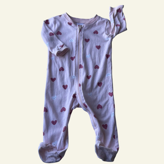 Anko pink heart onesie size 000