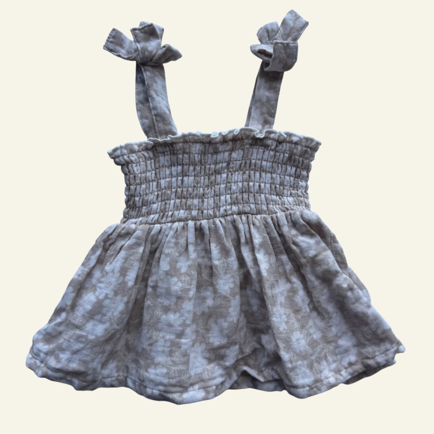 Baby Berry brown floral bow strap top size 0000