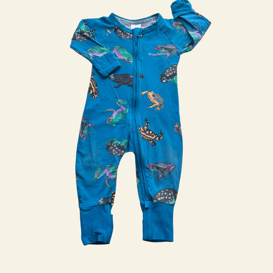 Bonds bright blue frog wondersuit size 000