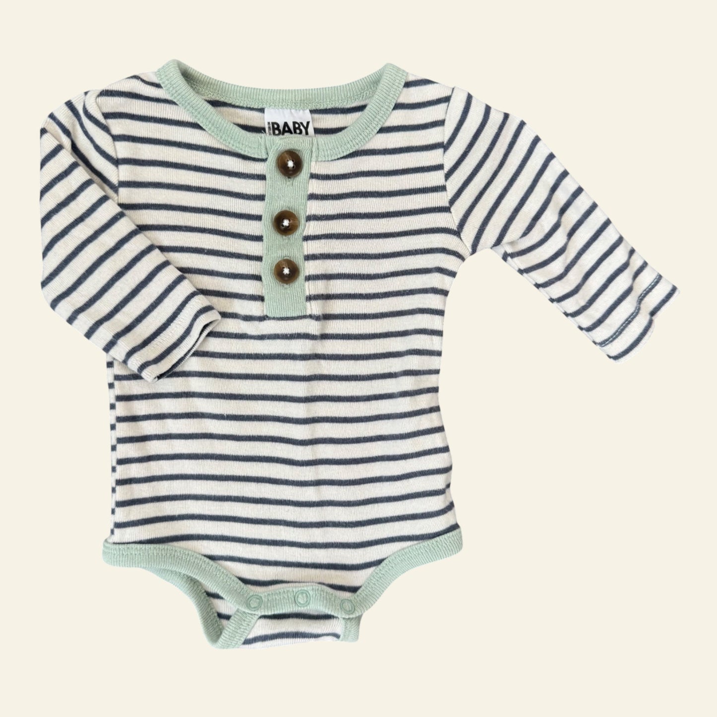Cotton On blue and white stripe bodysuit size 0000