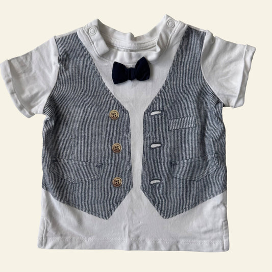 H&M bow tie printed tshirt size 000