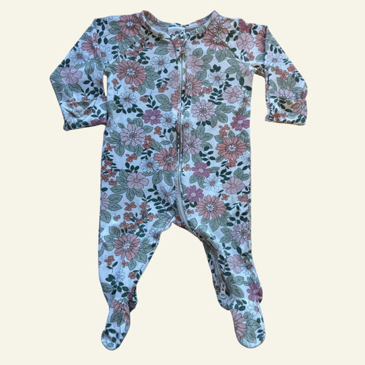 Target green and pink floral onesie size 000