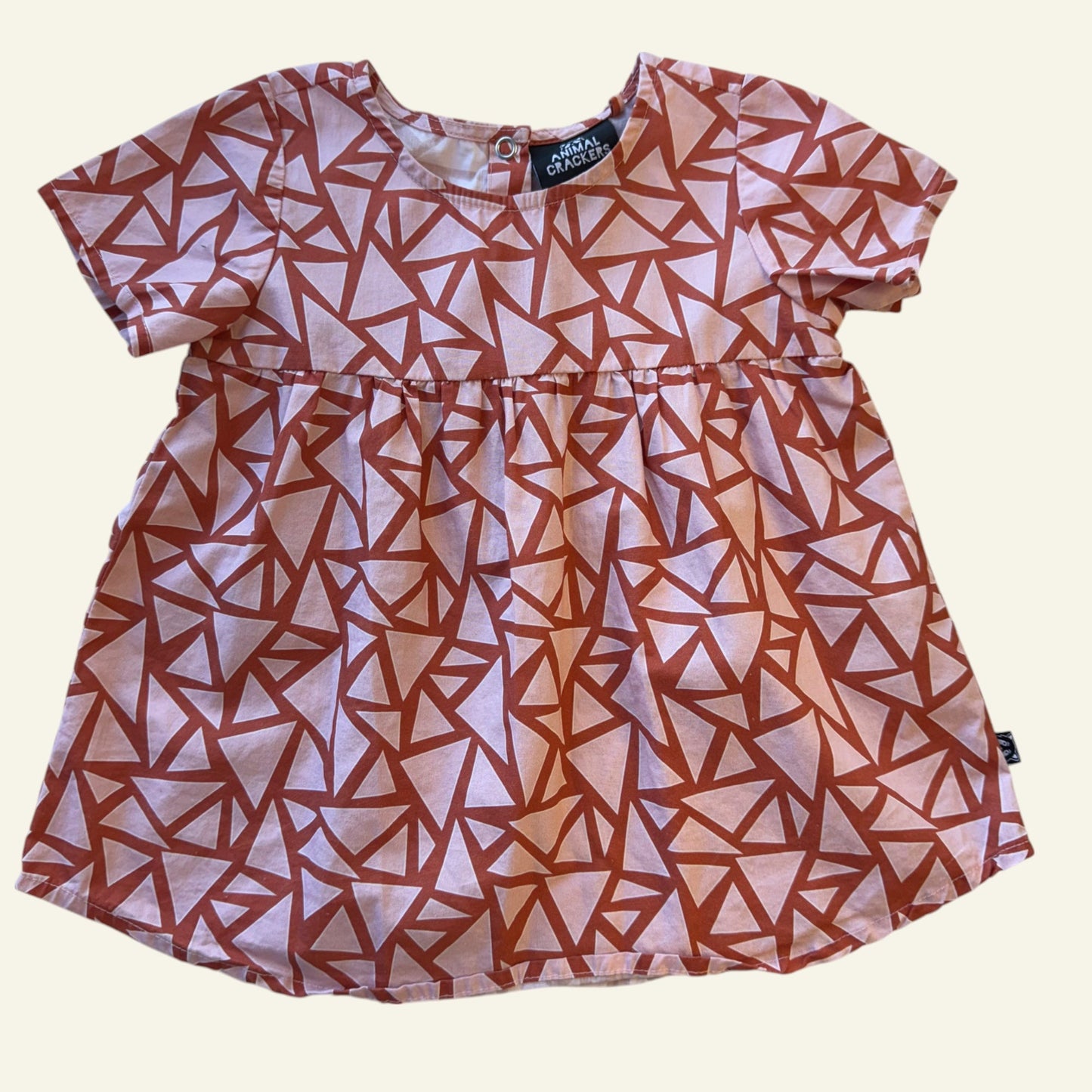 Animal Crackers pink geo dress size 2