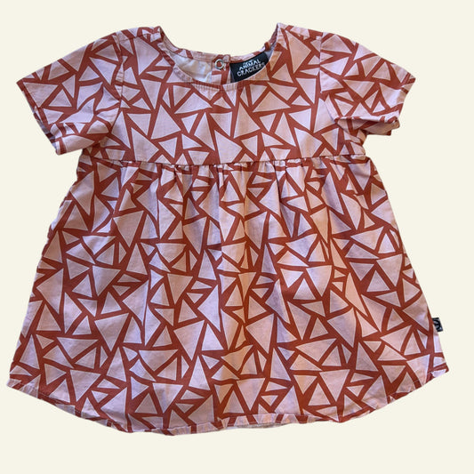 Animal Crackers pink geo dress size 2