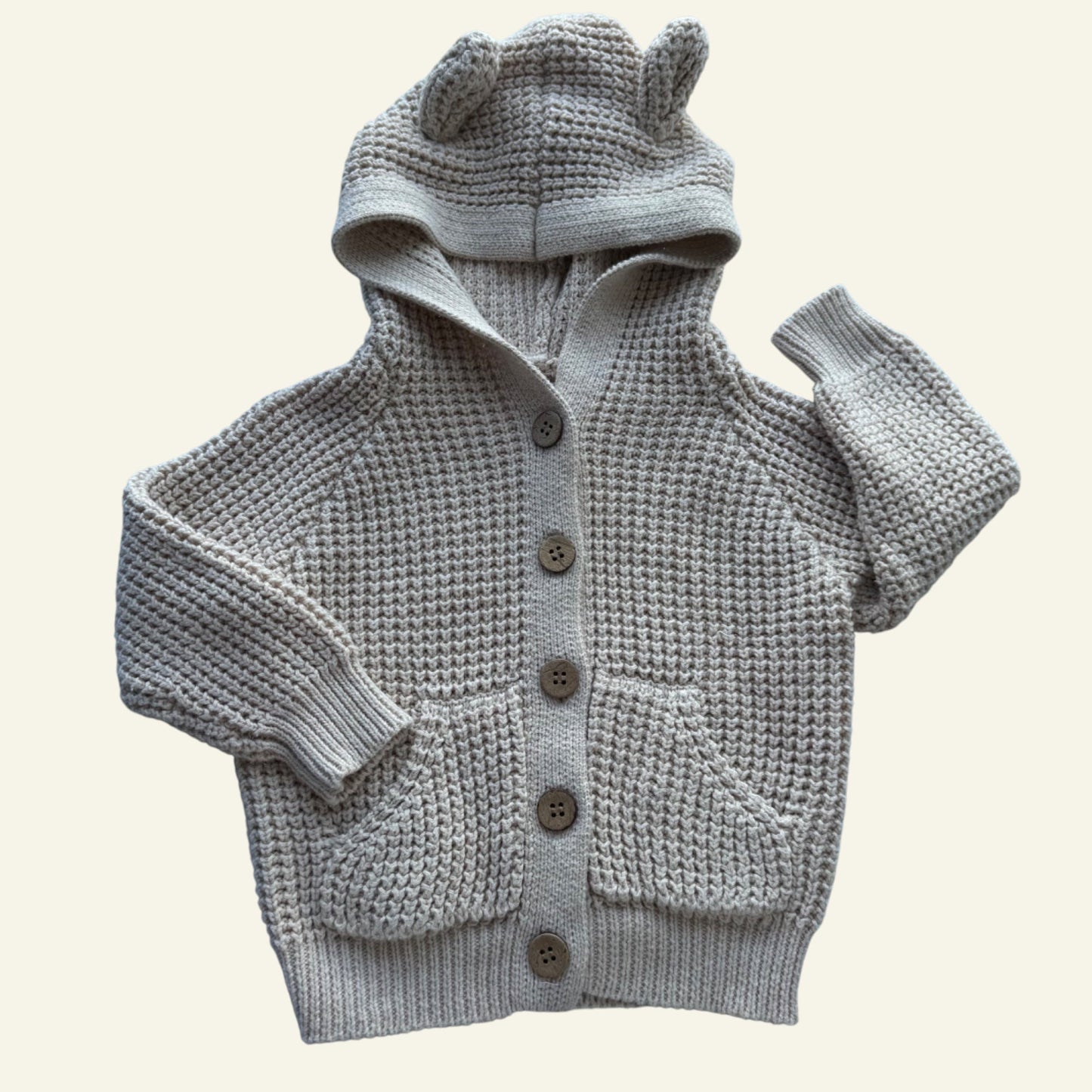 Jamie Kay beige knit hooded cardigan size 0