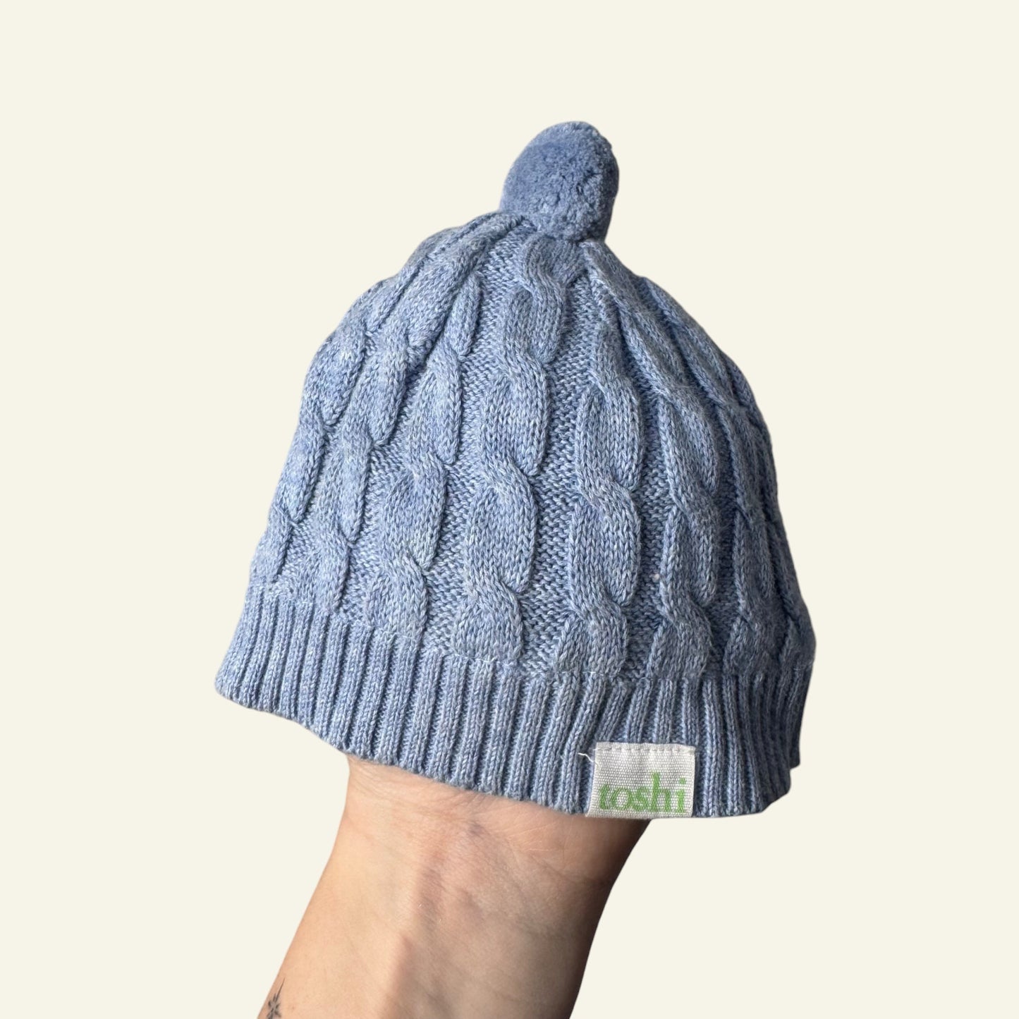 Toshi blue pom pom beanie NB