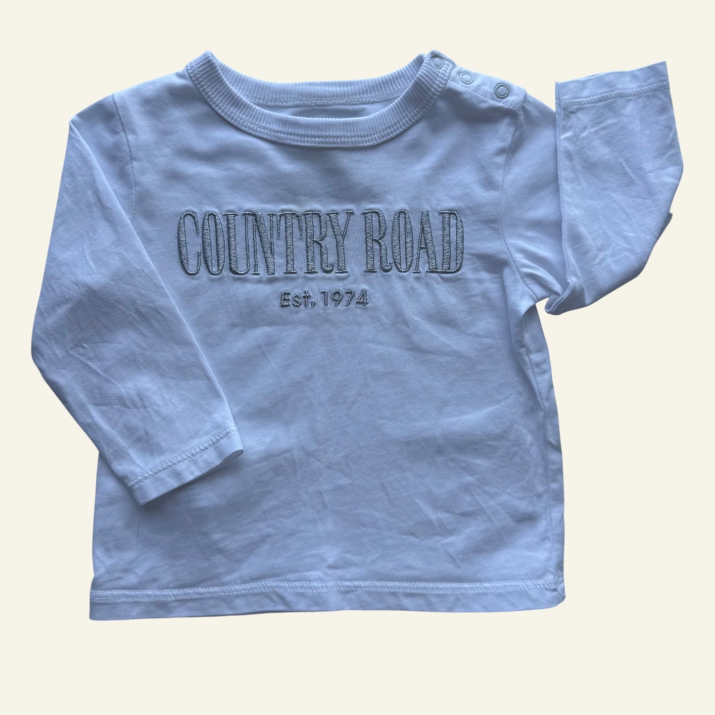 Country Road white heritage long sleeve top size 00
