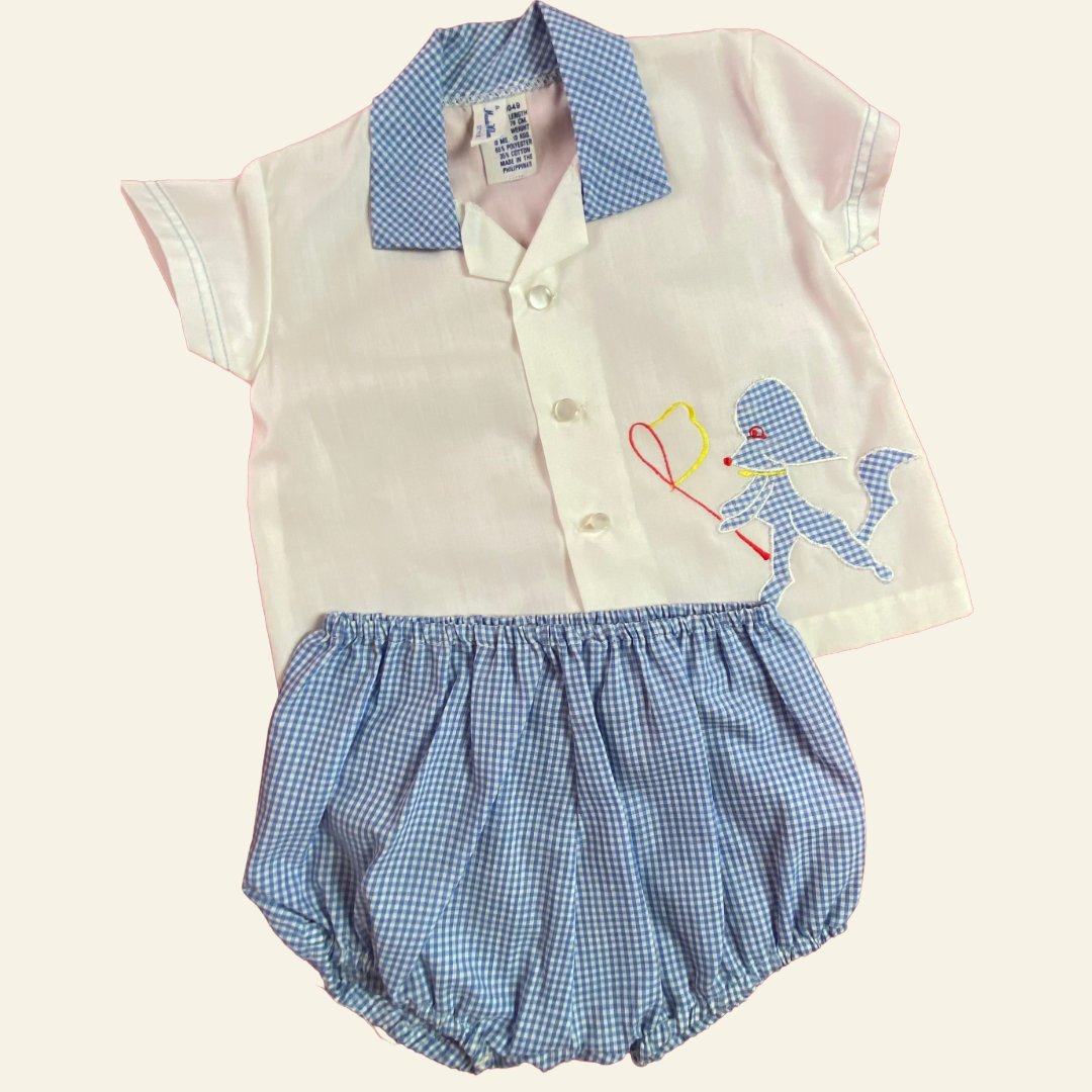 Maude Wilson vintage doggy two piece set size 0