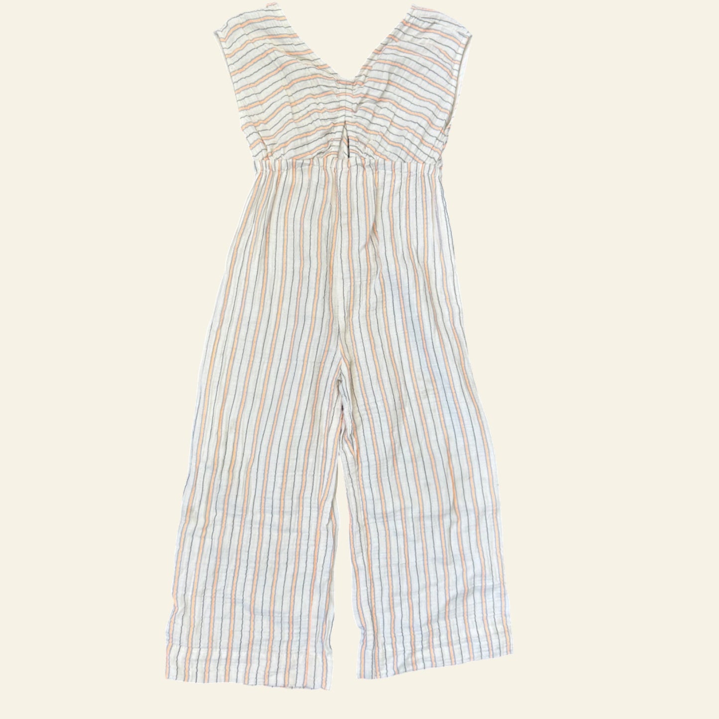 Zara beige and orange stripe jumpsuit size 6 (Perfectly Imperfect)