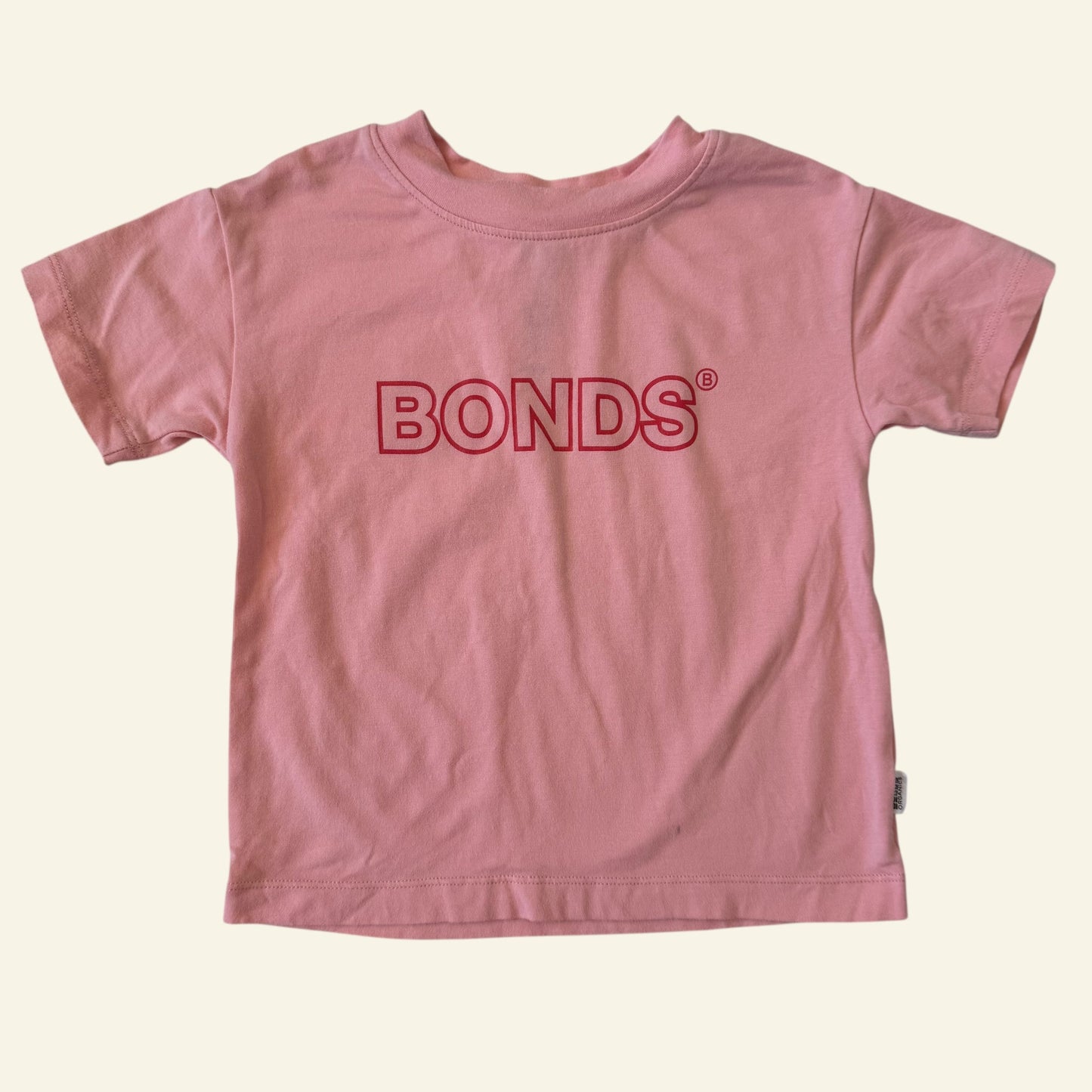 Bonds pink logo tshirt size 2 (Perfectly Imperfect)