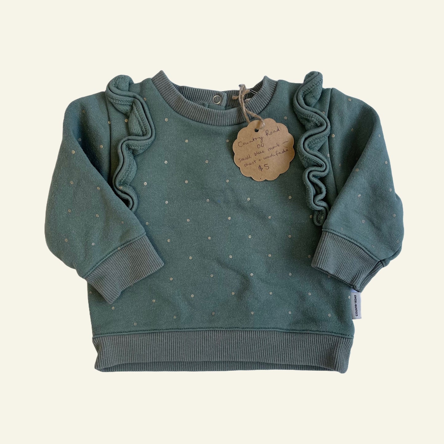 Country Road green polka dot jumper size 00 - perfectly imperfect