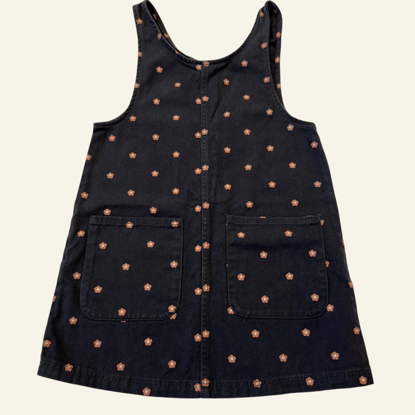 H&M black daisy pinafore size 7