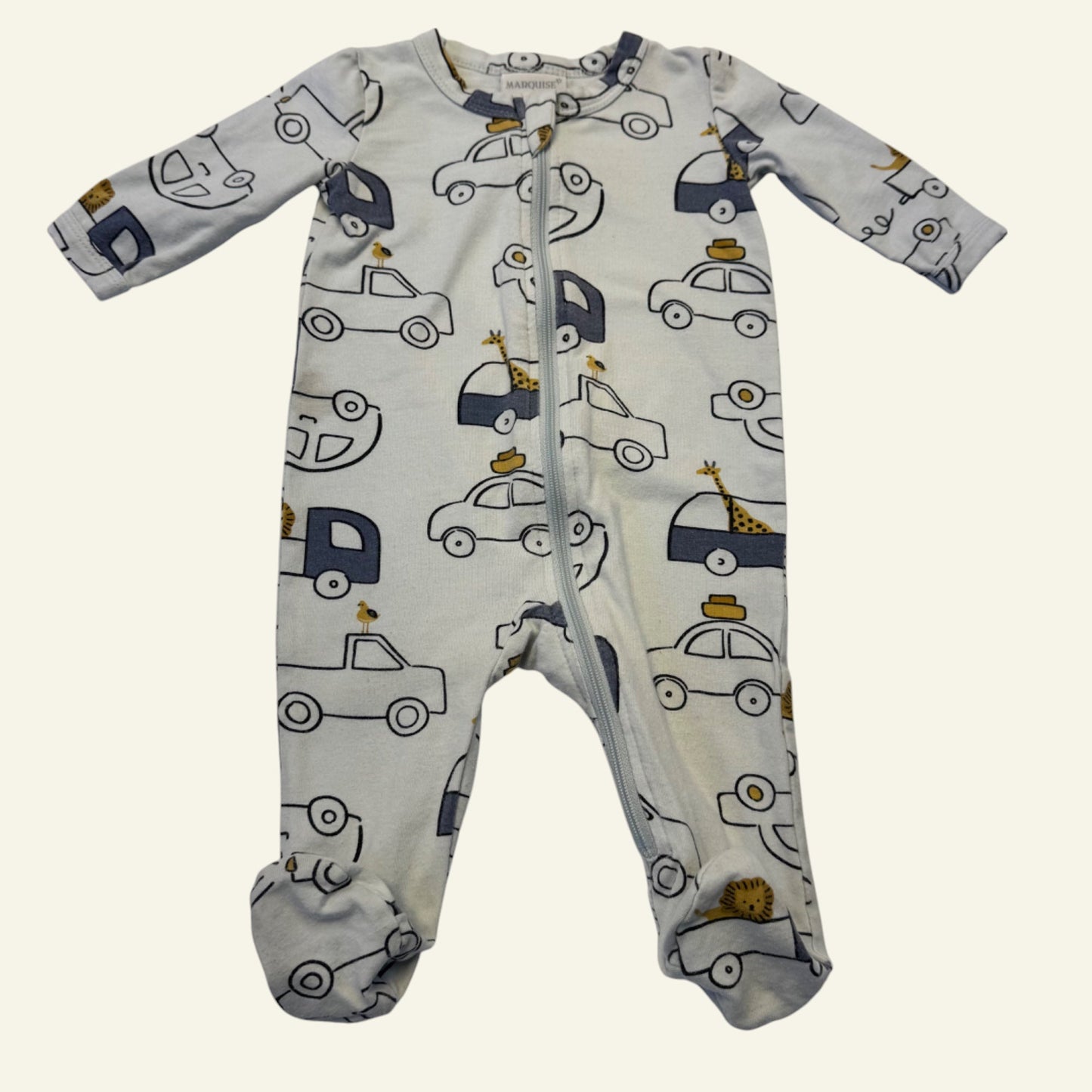Marquise blue giraffe car onesie size 000