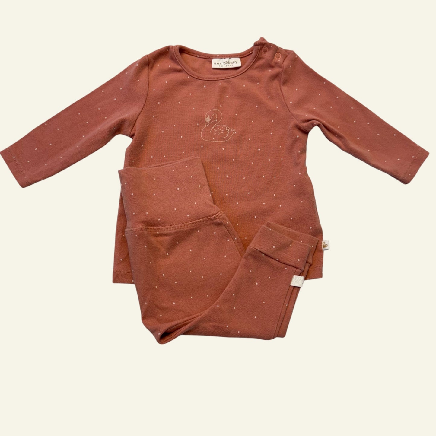 Next pink polka dot long sleeve set size 00