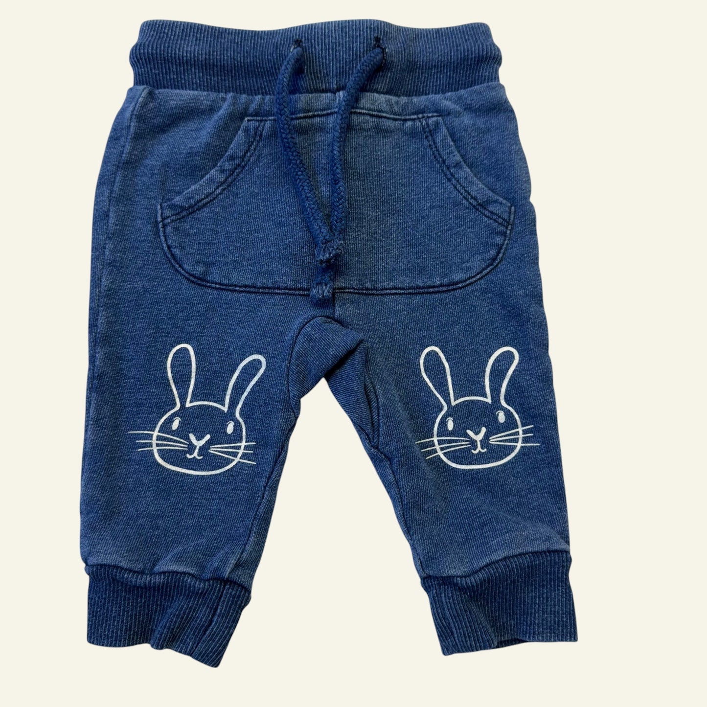 Seed blue denim bunny joggers size 000