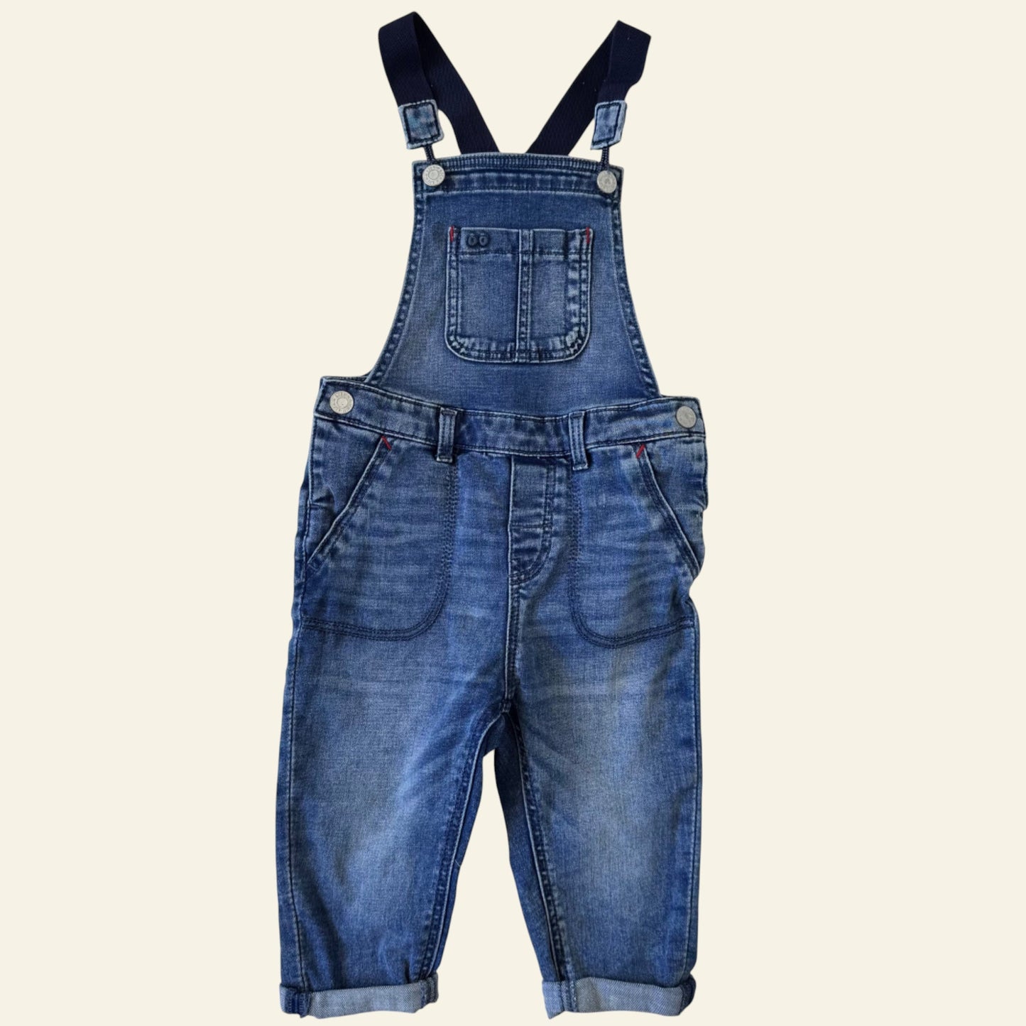 H&M blue denim overalls size 12-18 months