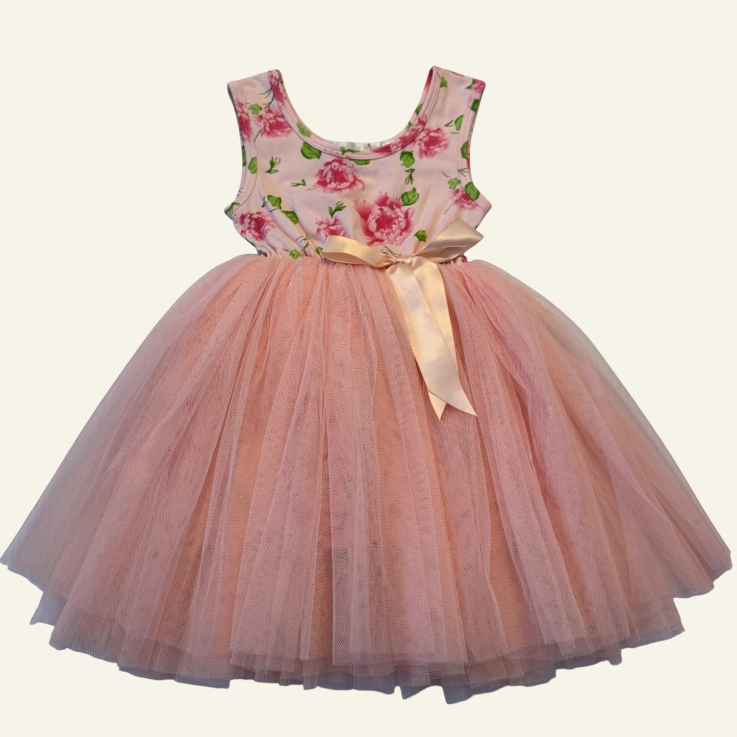 Designer Kidz peach flower tutu dress size 2