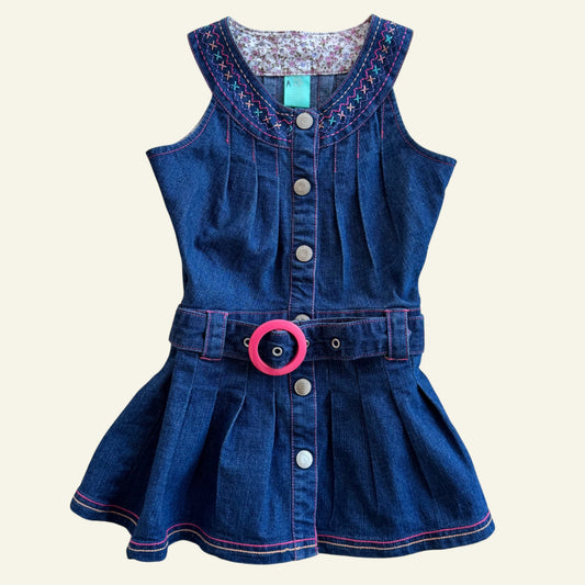 Vintage Pumpkin Patch denim belted dress size 3