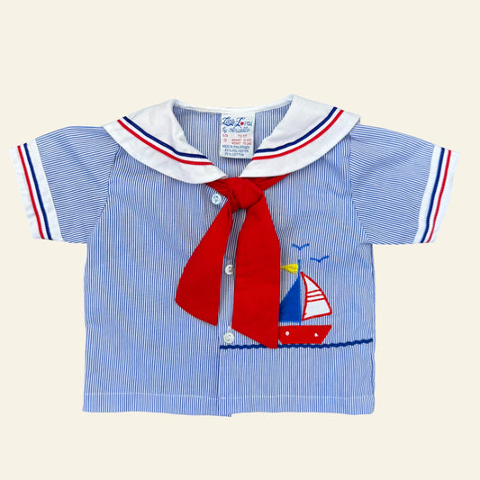 Vintage Little Loves by Anuello sailor striped shirt size 0