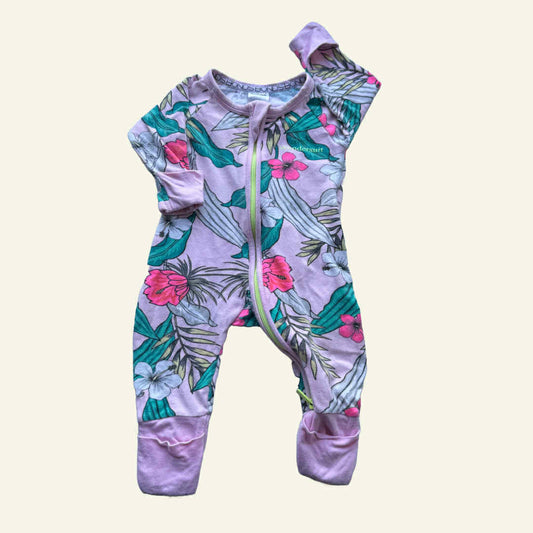 Bonds pink floral wondersuit size 0000