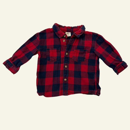 H&M red check shirt size 6m