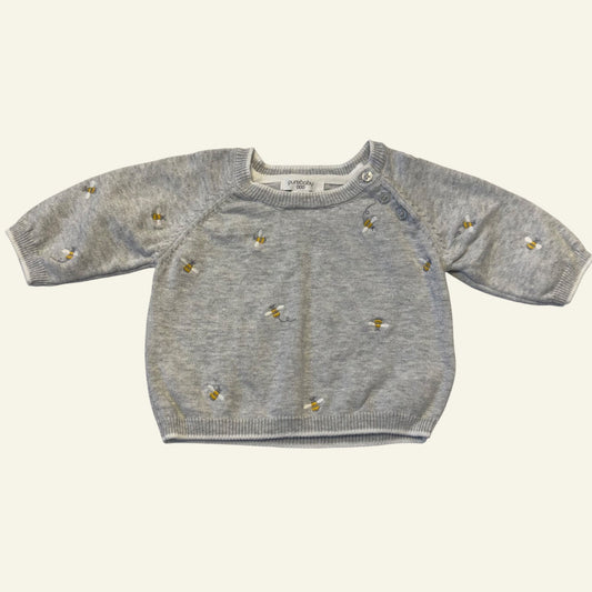 Purebaby grey bee cardigan size 000