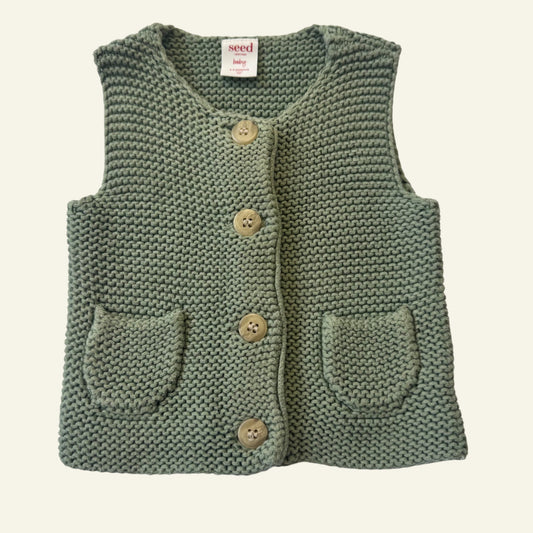 Seed green knit vest size 00