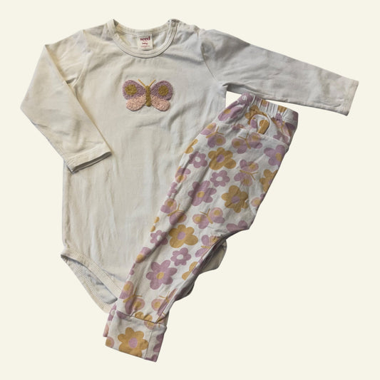 Seed butterfly bodysuit and leggings set size 1