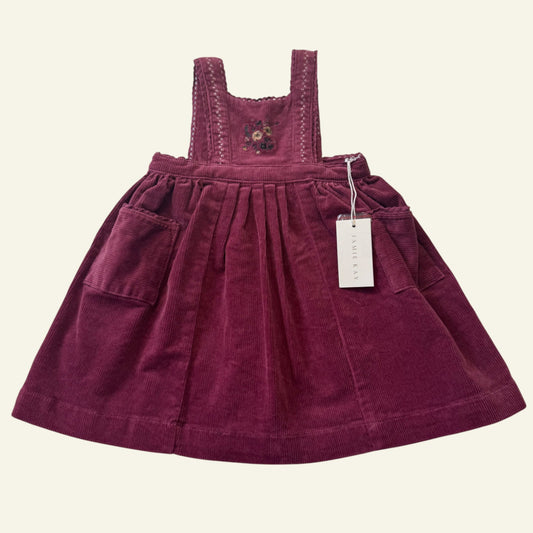 Jamie Kay burgundy pinafore size 6-12 months (BNWT)