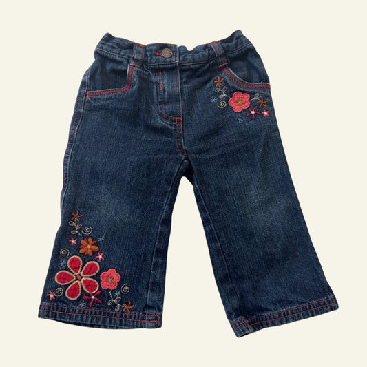 Mini Mango embroidered jeans size 6-9 months