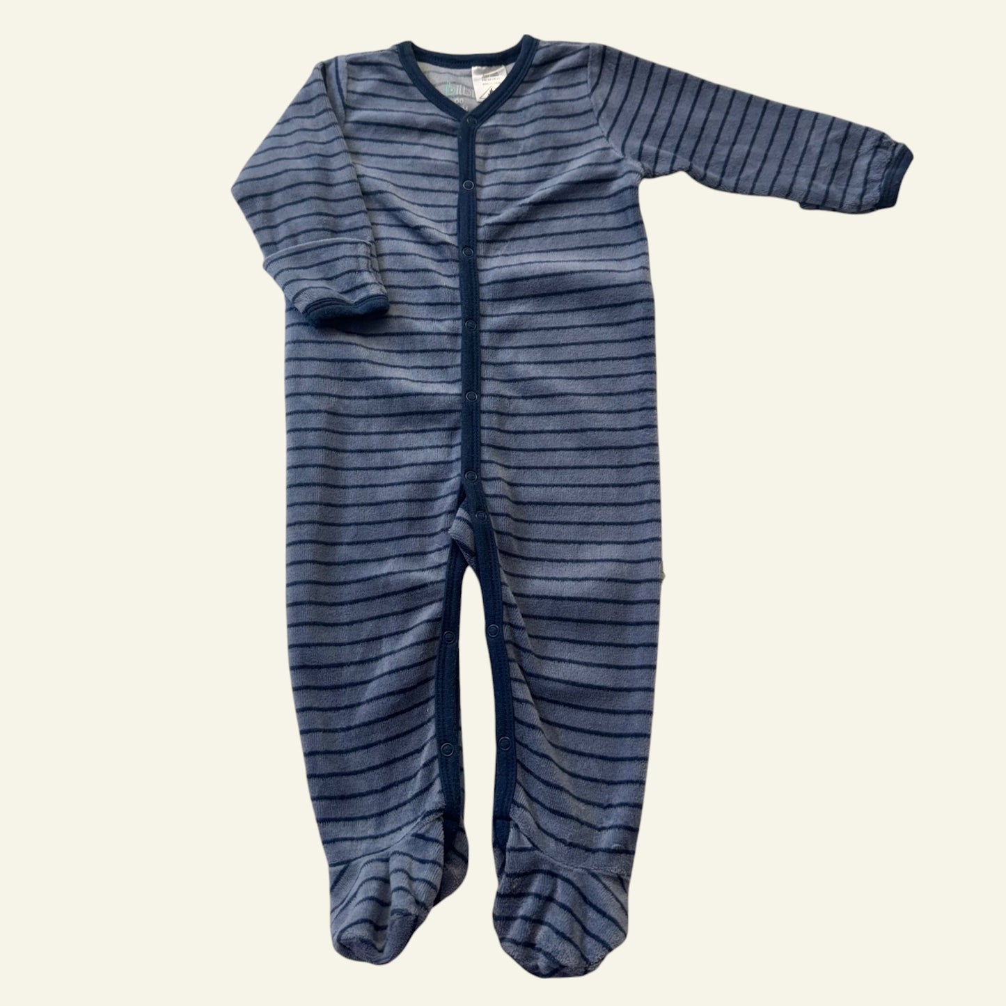 Bilbi blue stripe sleep suit size 00