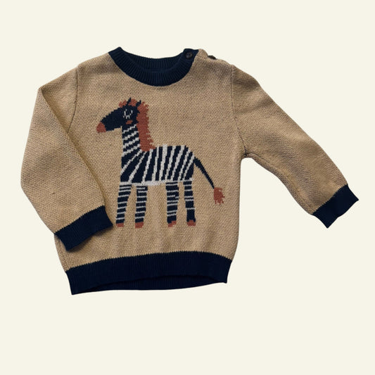 Indus knit zebra jumper size 6-12 months