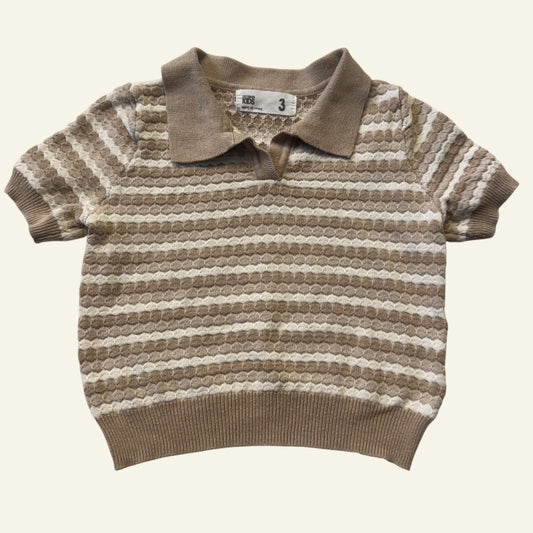 Cotton On beige knit polo size 3