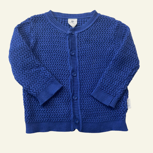 Korango blue knit cardigan size 3-6 months