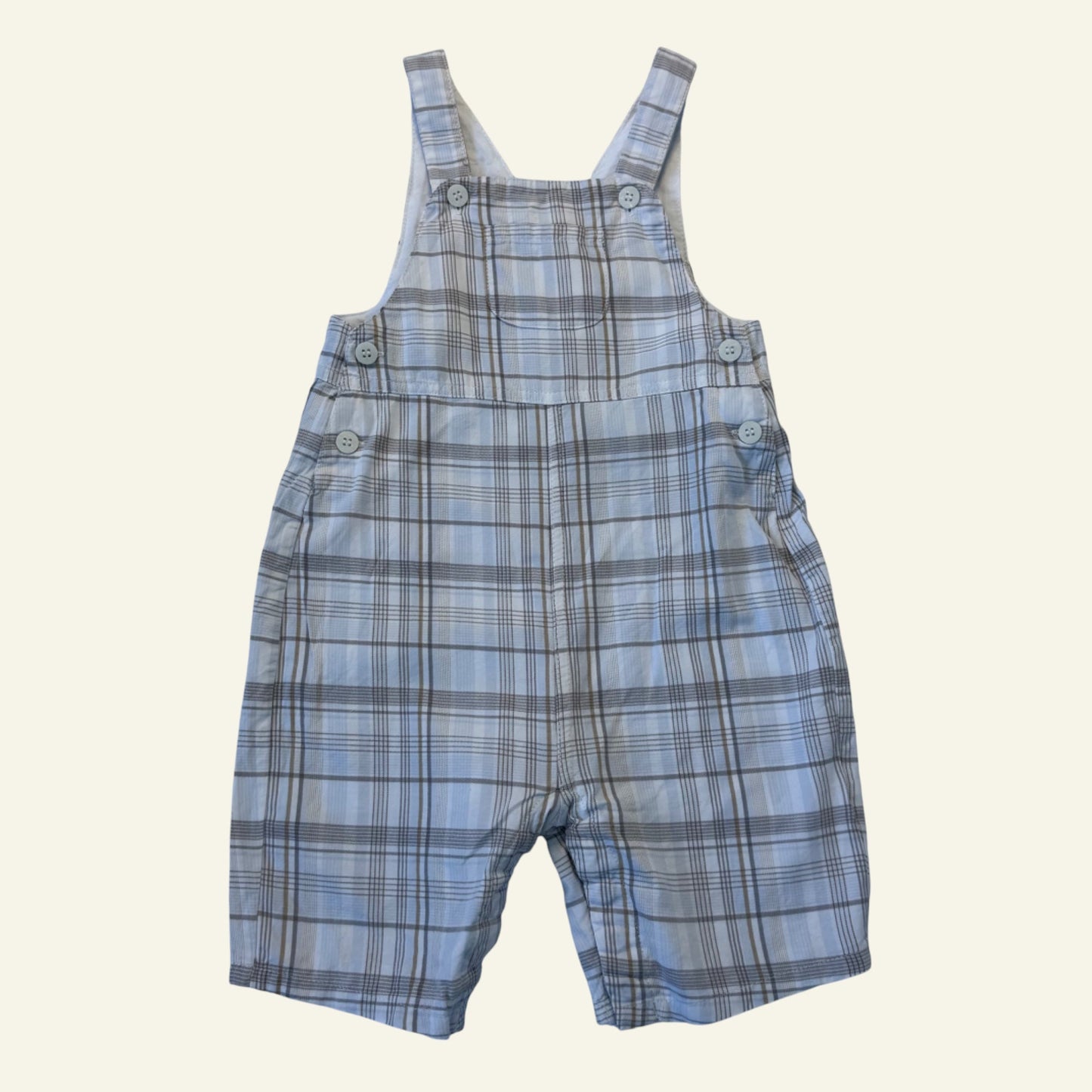 Bebe blue checkered overalls size 18 months