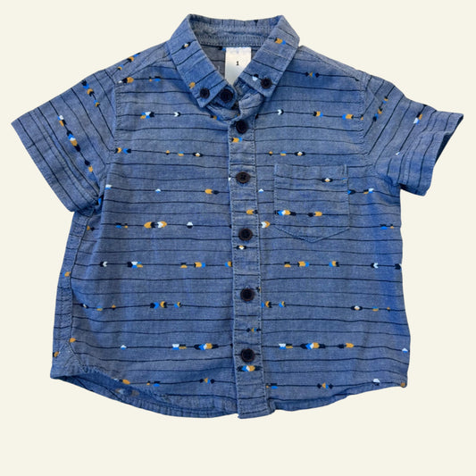 Target blue patterned shirt size 1