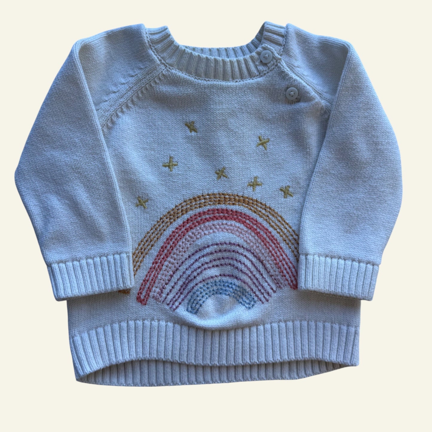 Target white rainbow knit size 00
