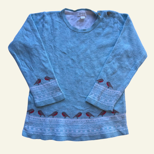 Purebaby blue bird jumper dress size 3