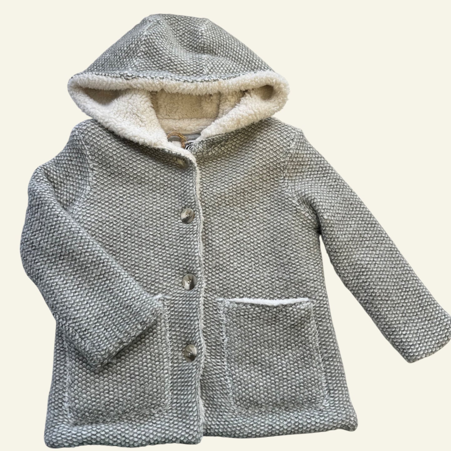 Piping Hot grey knit jacket with hood size 3