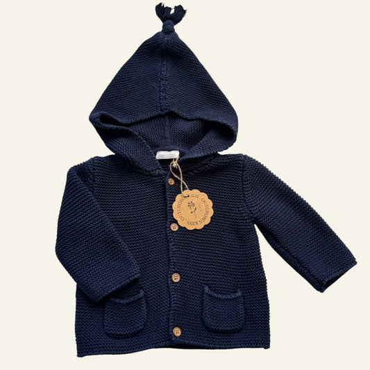 Next baby navy knit jacket with hood size 00