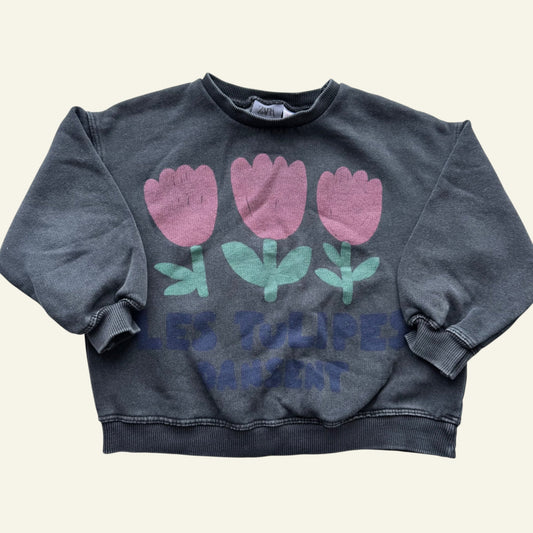 Zara grey tulips jumper size 2-3