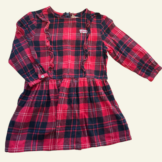 Levis red plaid long sleeve dress size 4