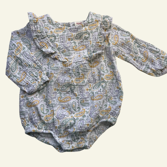 Seed paisley long sleeve romper size 0
